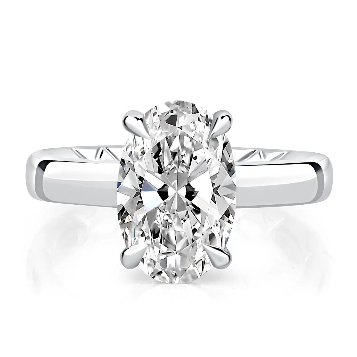 Shared Prong Oval Engagement Ring, photograph 8