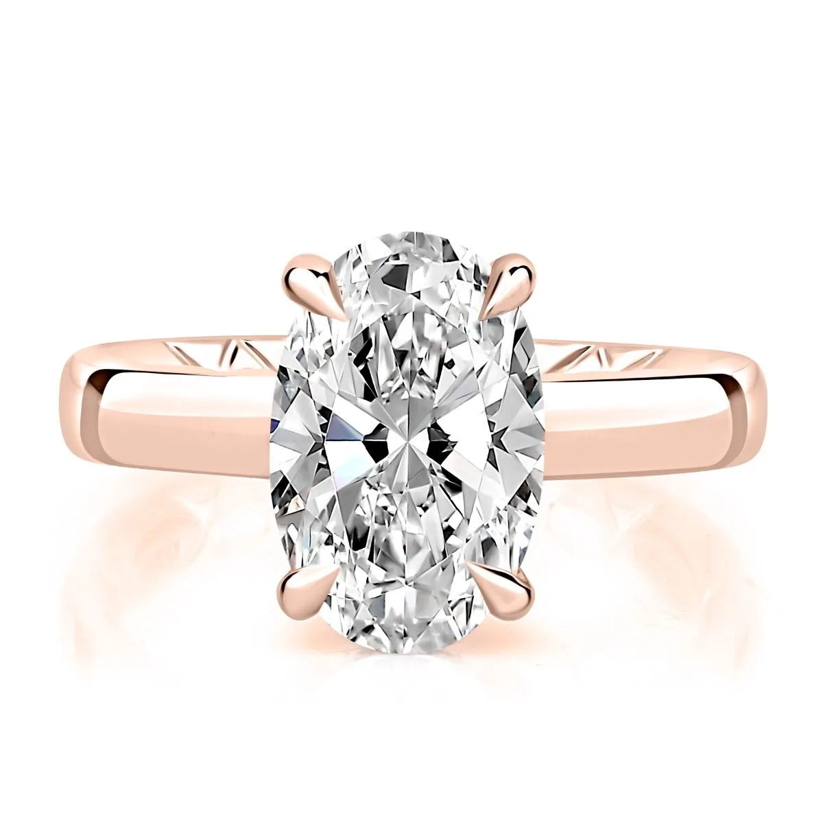 Shared Prong Oval Engagement Ring, photograph 5