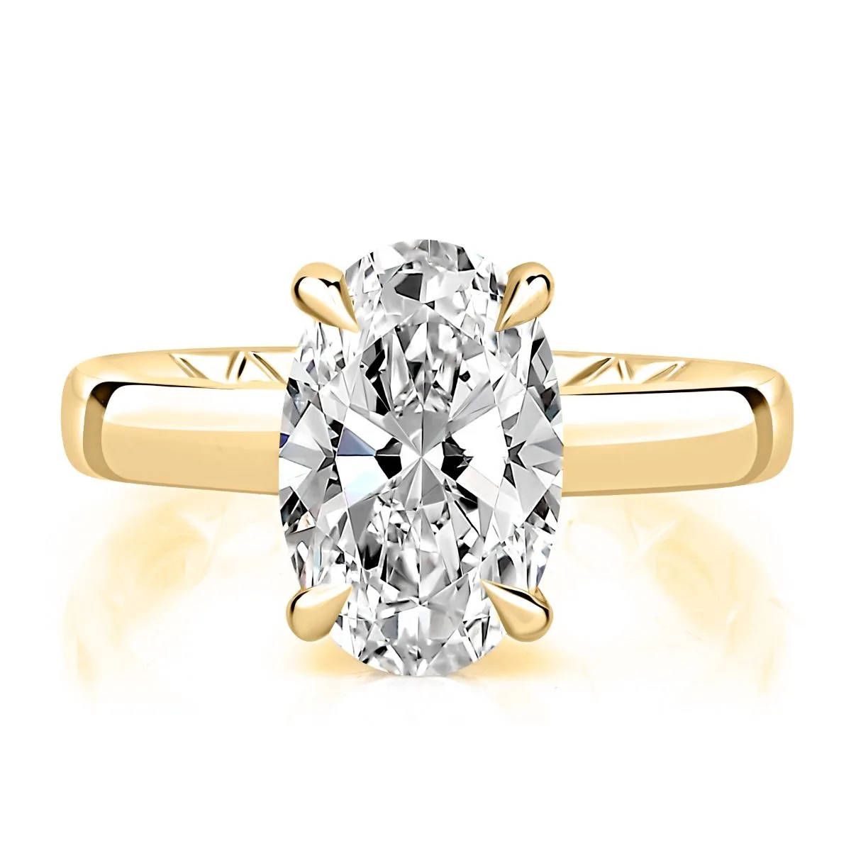 Shared Prong Oval Engagement Ring, photograph 2