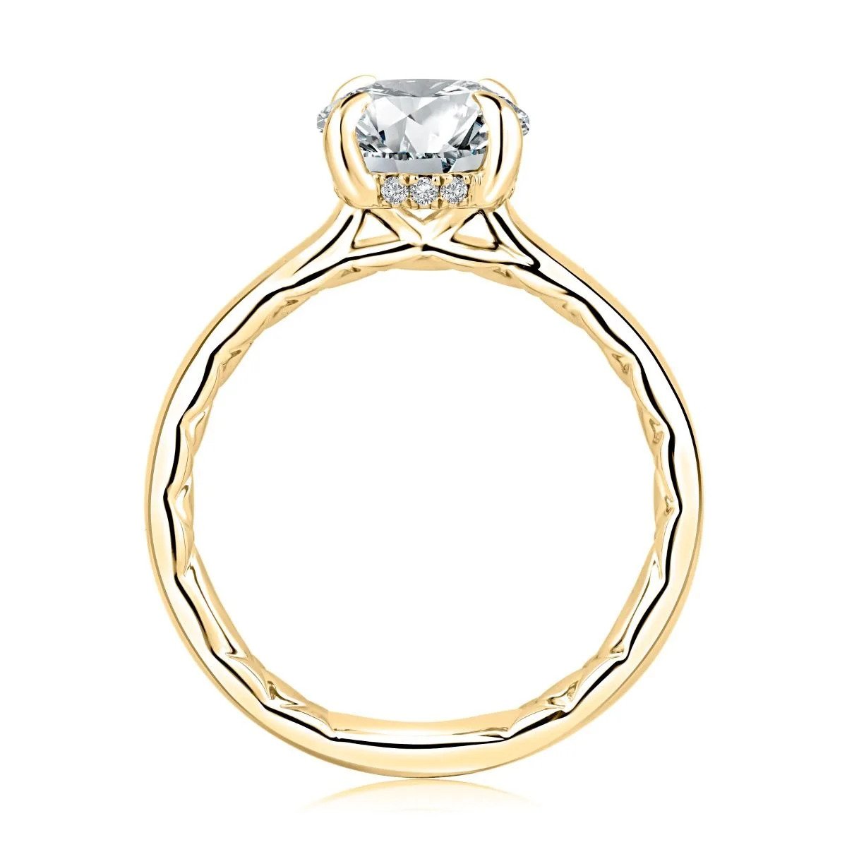 Shared Prong Oval Engagement Ring, photograph 3