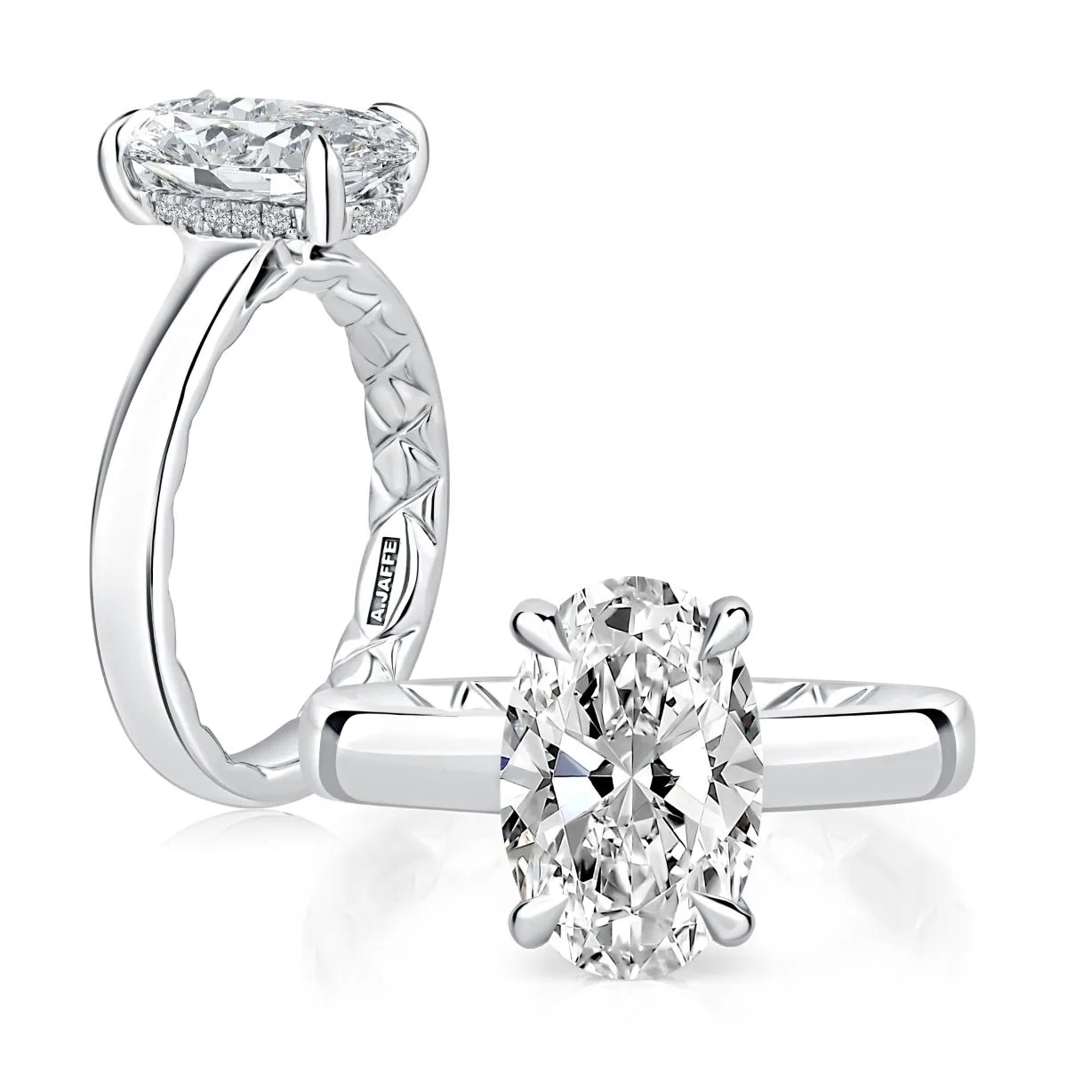Shared Prong Oval Engagement Ring, photograph 7