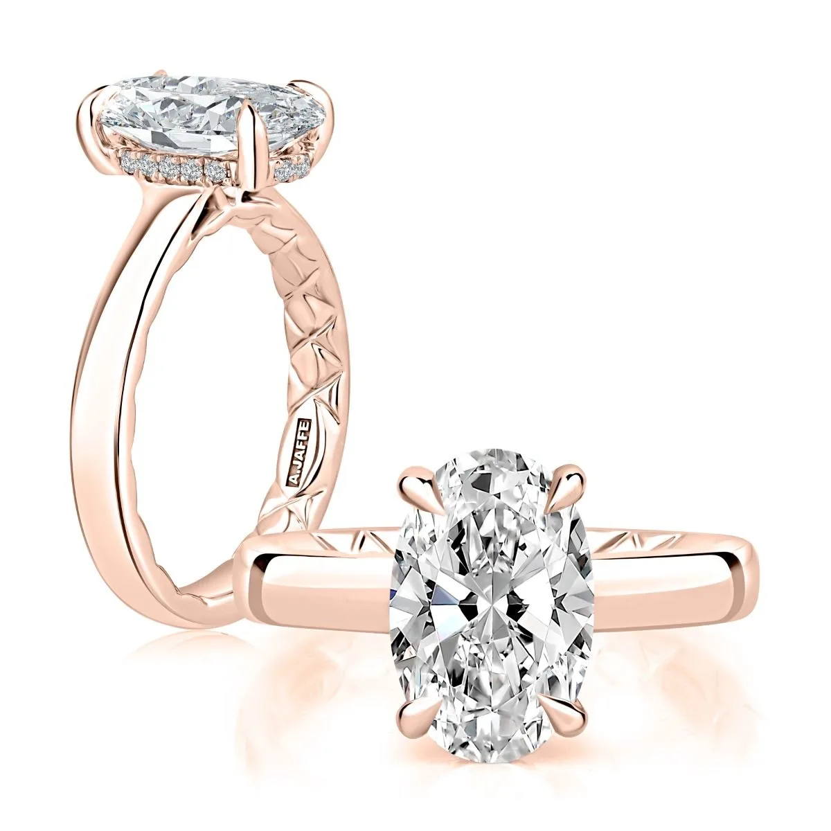Shared Prong Oval Engagement Ring, photograph 4