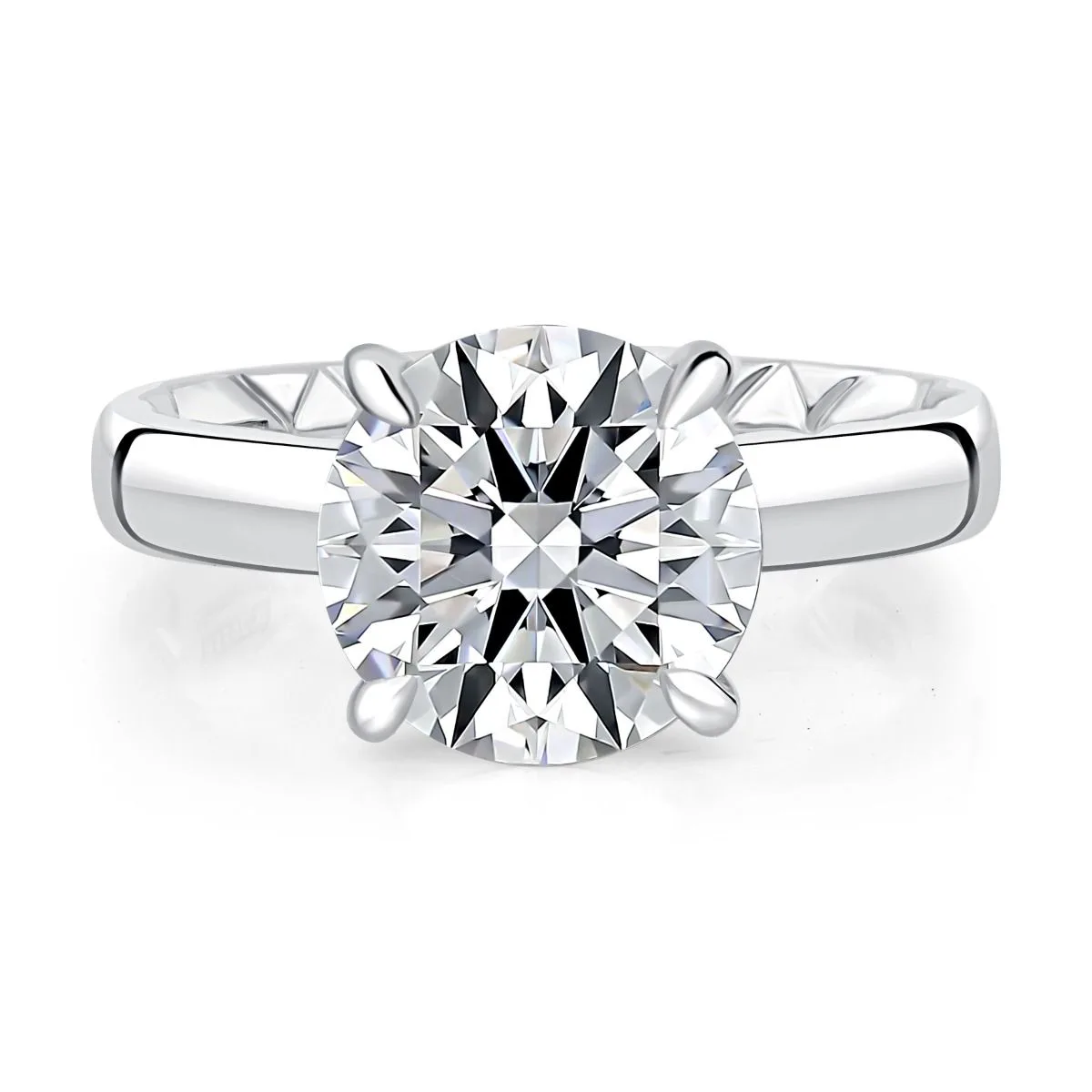 Round Solitaire Engagement Ring with Quilts® Interior, photograph 5