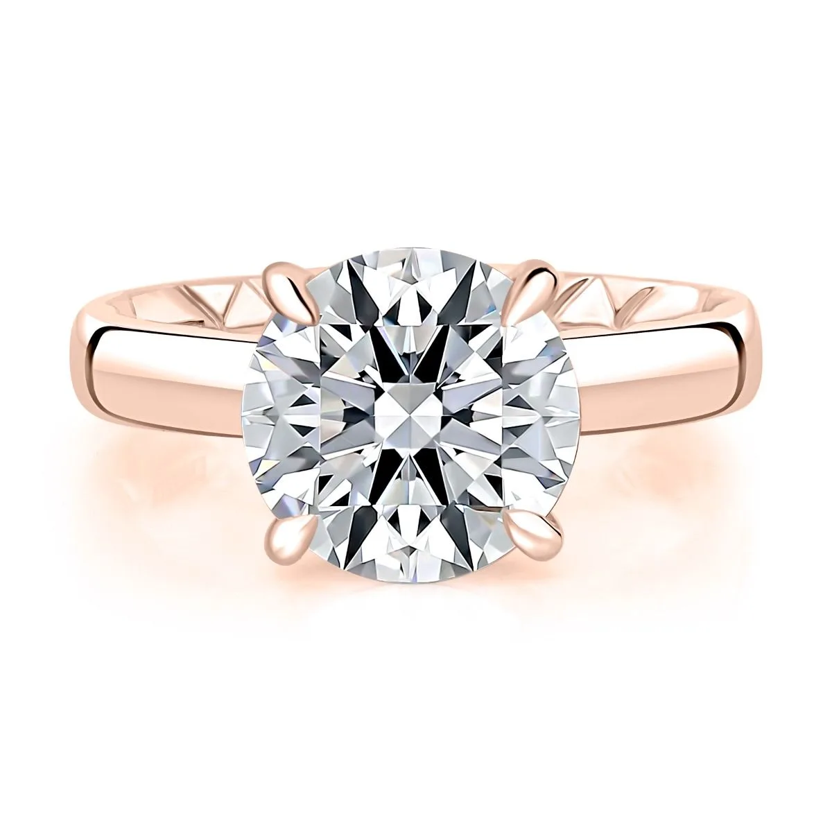 Round Solitaire Engagement Ring with Quilts® Interior, photograph 8