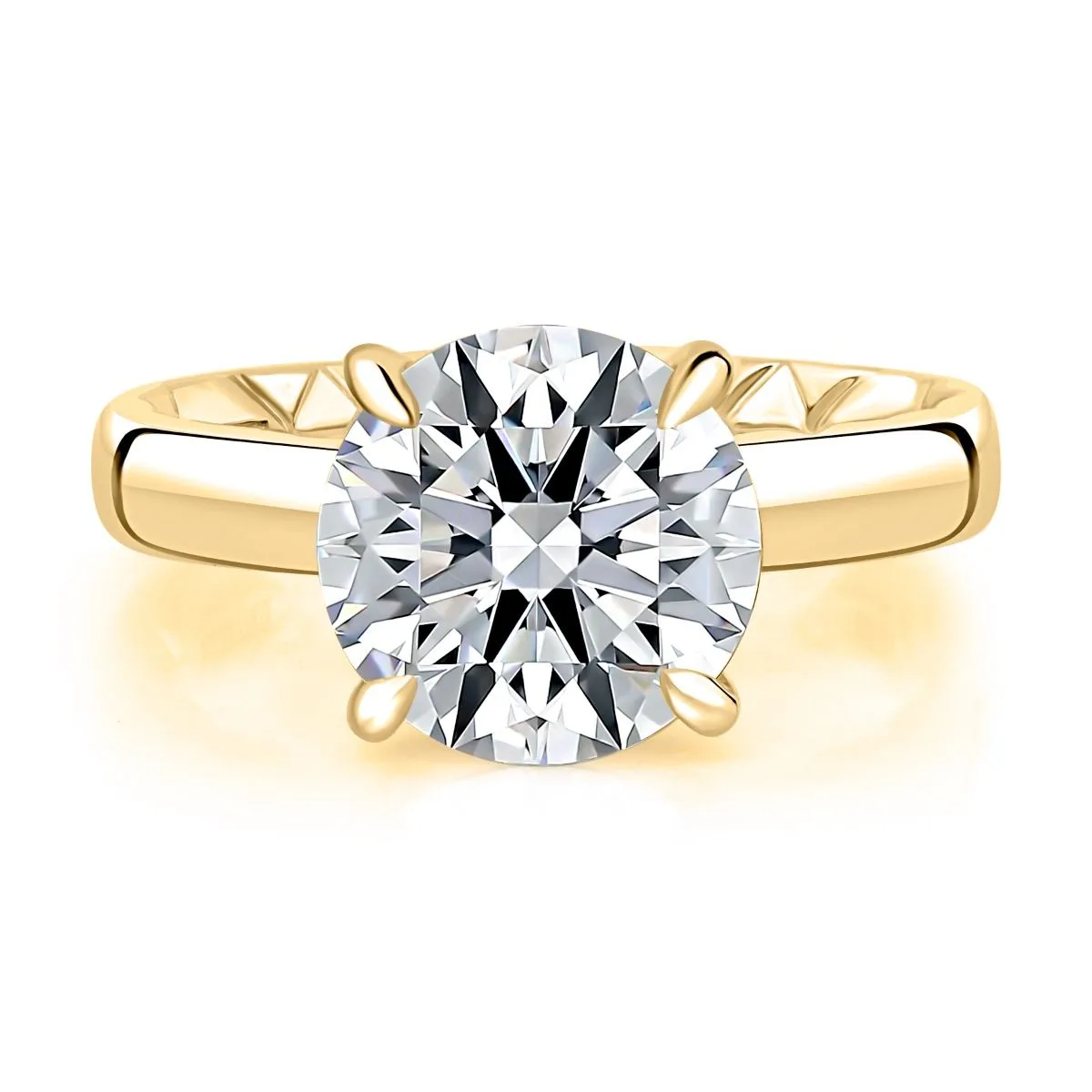 Round Solitaire Engagement Ring with Quilts® Interior, photograph 2