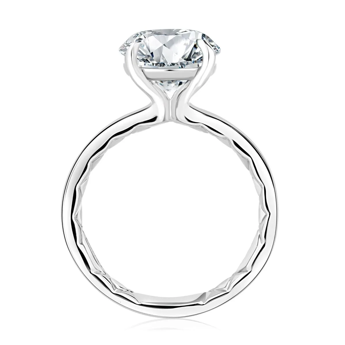 Round Solitaire Engagement Ring with Quilts® Interior, photograph 6