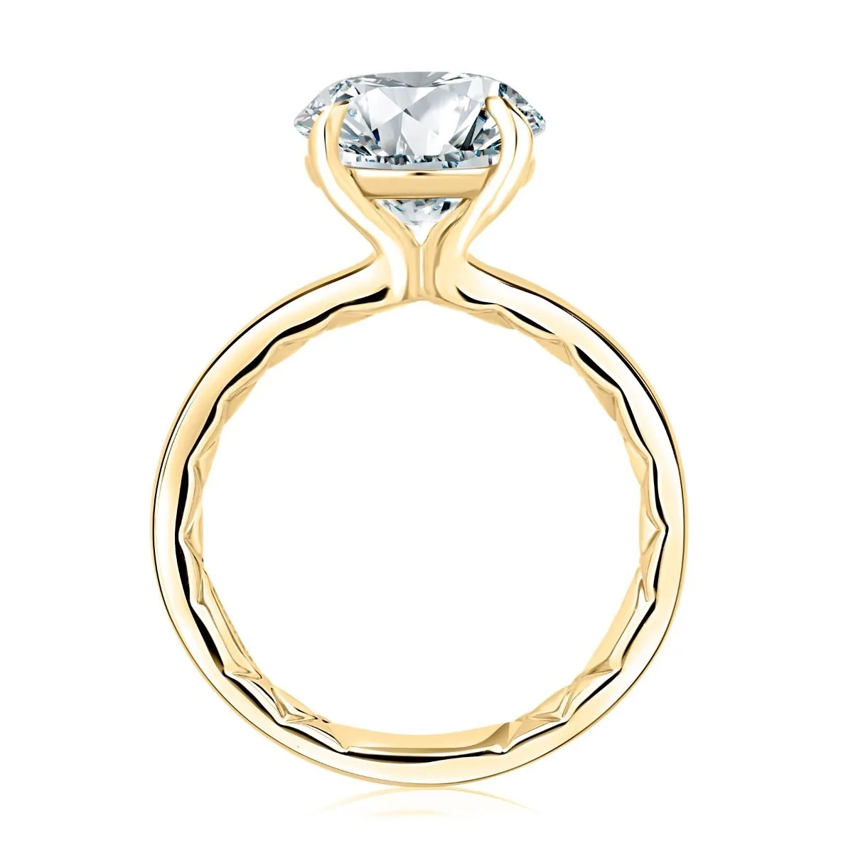 Round Solitaire Engagement Ring with Quilts® Interior, photograph 3