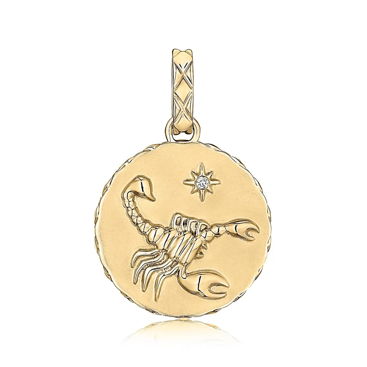 Scorpio Diamond Zodiac Pendant with Paperclip Link Accents
