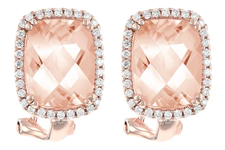 14K Rose Gold Morganite Earrings