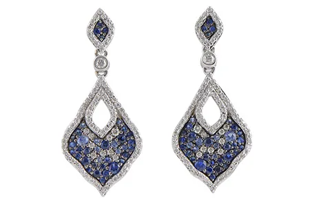 14K White Gold Sapphire Earrings