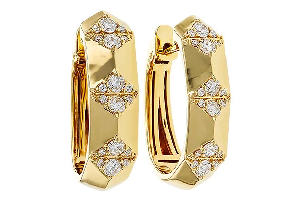 14K Yellow Gold Diamond Earrings