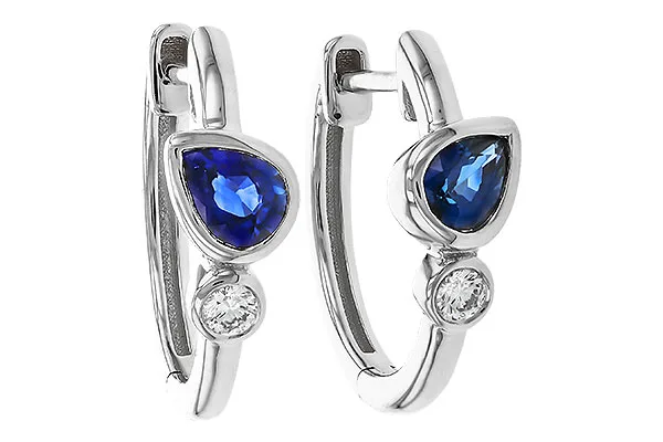 14K White Gold Sapphire Earrings