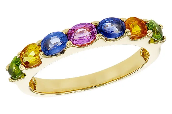 14K Yellow Gold Sapphire Anniversary Band