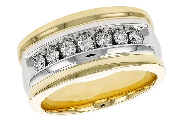 14K Yellow Gold Diamond Men's Wedding Band