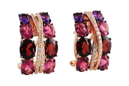 14K Rose Gold Amethyst Earrings