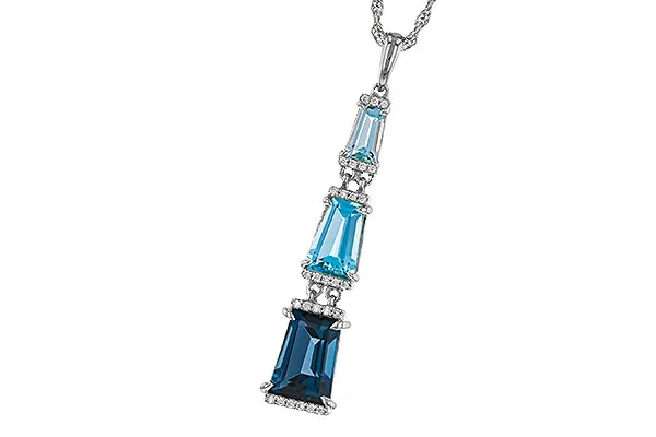 14K White Gold Topaz Necklace