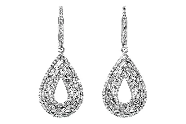 14K White Gold Diamond Earrings