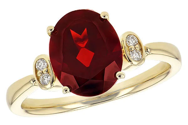 14K Yellow Gold Garnet Ring