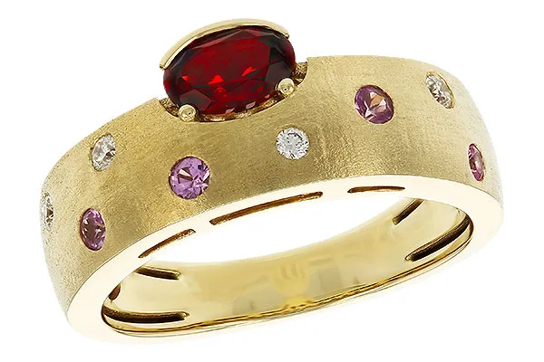 14K Yellow Gold Garnet Ring