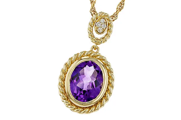 14K Yellow Gold Amethyst Necklace