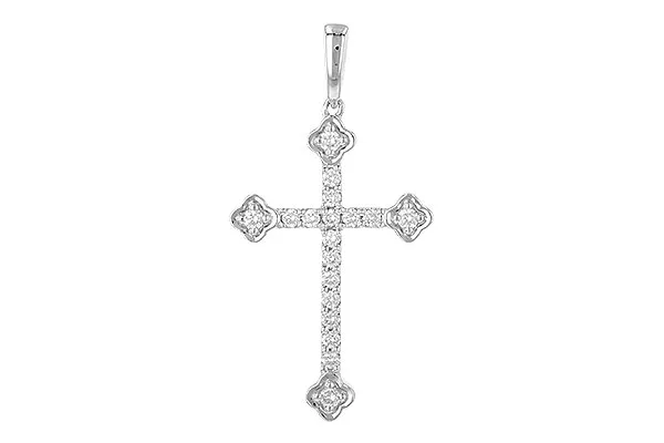 14K White Gold Diamond Pendant