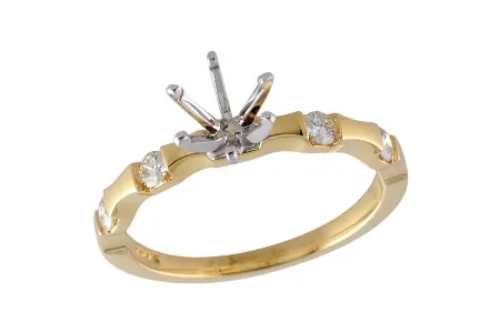 14K Yellow Gold Diamond Semi-Mount Ring