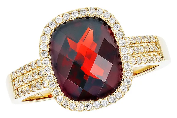 14K Yellow Gold Garnet Ring