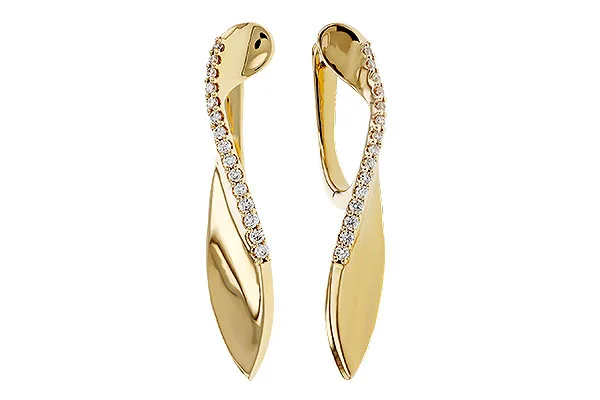14K Yellow Gold Diamond Earrings