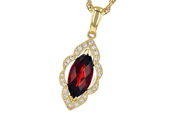 14K Yellow Gold Garnet Necklace