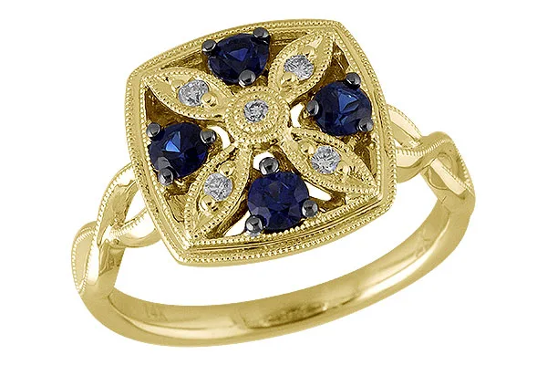 14K Yellow Gold Sapphire Ring