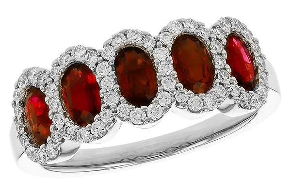 14K White Gold Ruby Anniversary Band