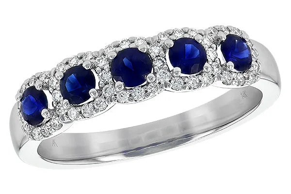 14K White Gold Sapphire Anniversary Band