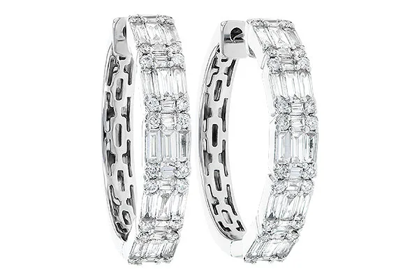 14K White Gold Diamond Earrings