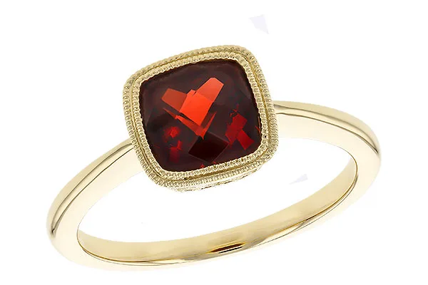 14K Yellow Gold Garnet Ring