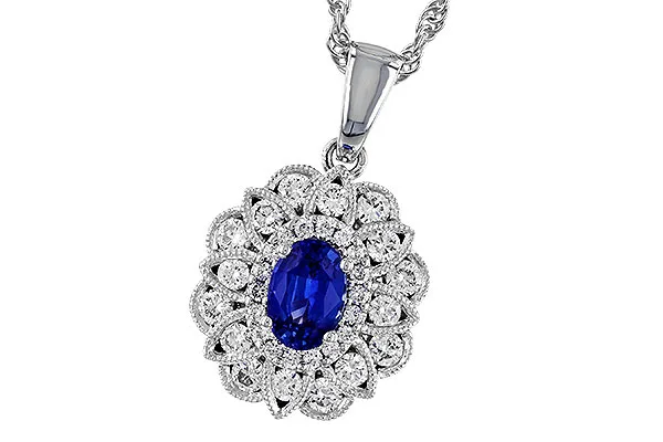 14K White Gold Sapphire Necklace