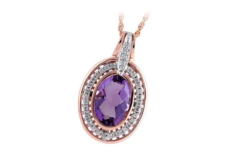 14K Two-Tone Amethyst Necklace