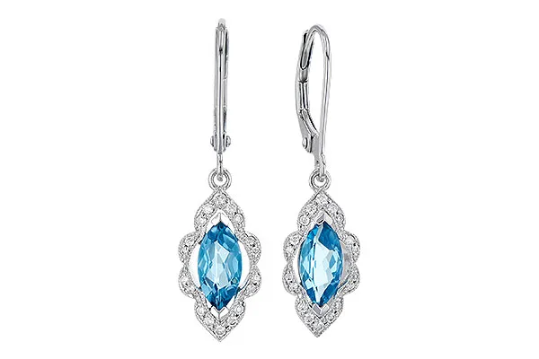 14K White Gold Topaz Earrings