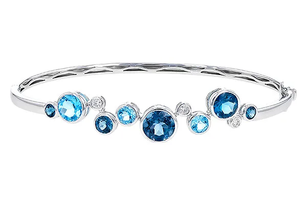 14K White Gold Topaz Bracelet