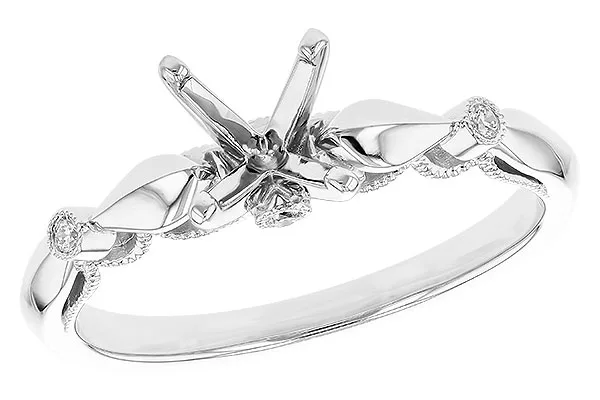 14K White Gold Diamond Semi-Mount Ring