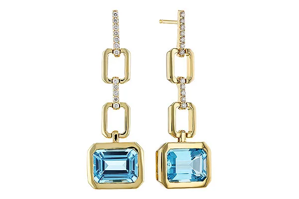 14K Yellow Gold Topaz Earrings