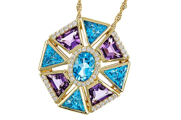 14K Yellow Gold Amethyst Necklace