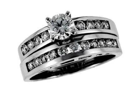 14K White Gold Diamond Wedding Set