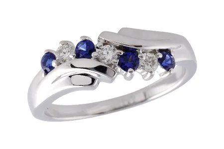 14K White Gold Sapphire Anniversary Band