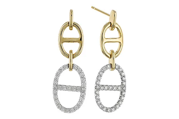 14K Two-Tone Diamond Earrings