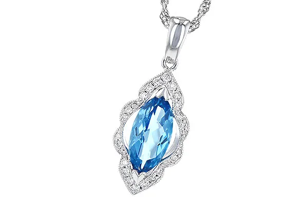 14K White Gold Topaz Necklace