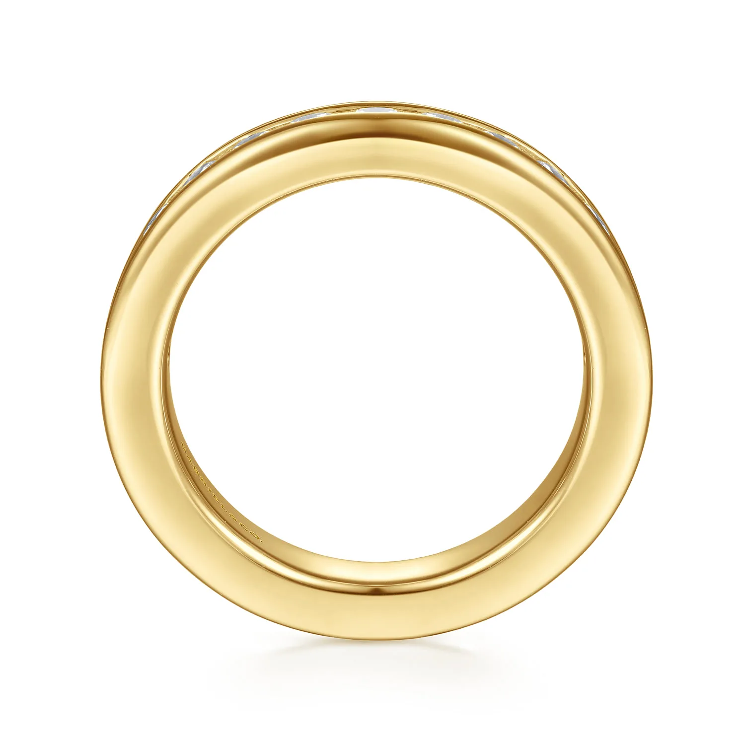 Channel Set Diamond Anniversary Band in 14K Yellow Gold, photograph 2