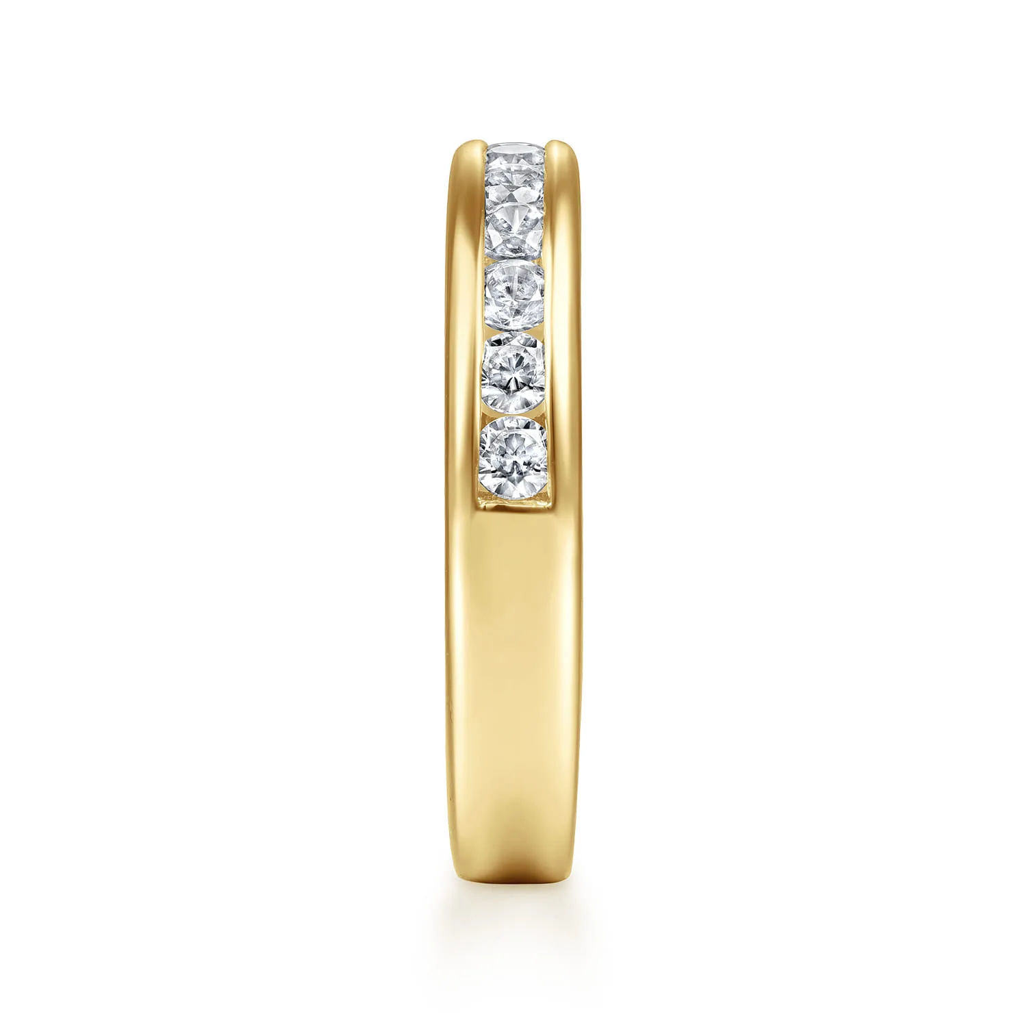 Channel Set Diamond Anniversary Band in 14K Yellow Gold, photograph 4
