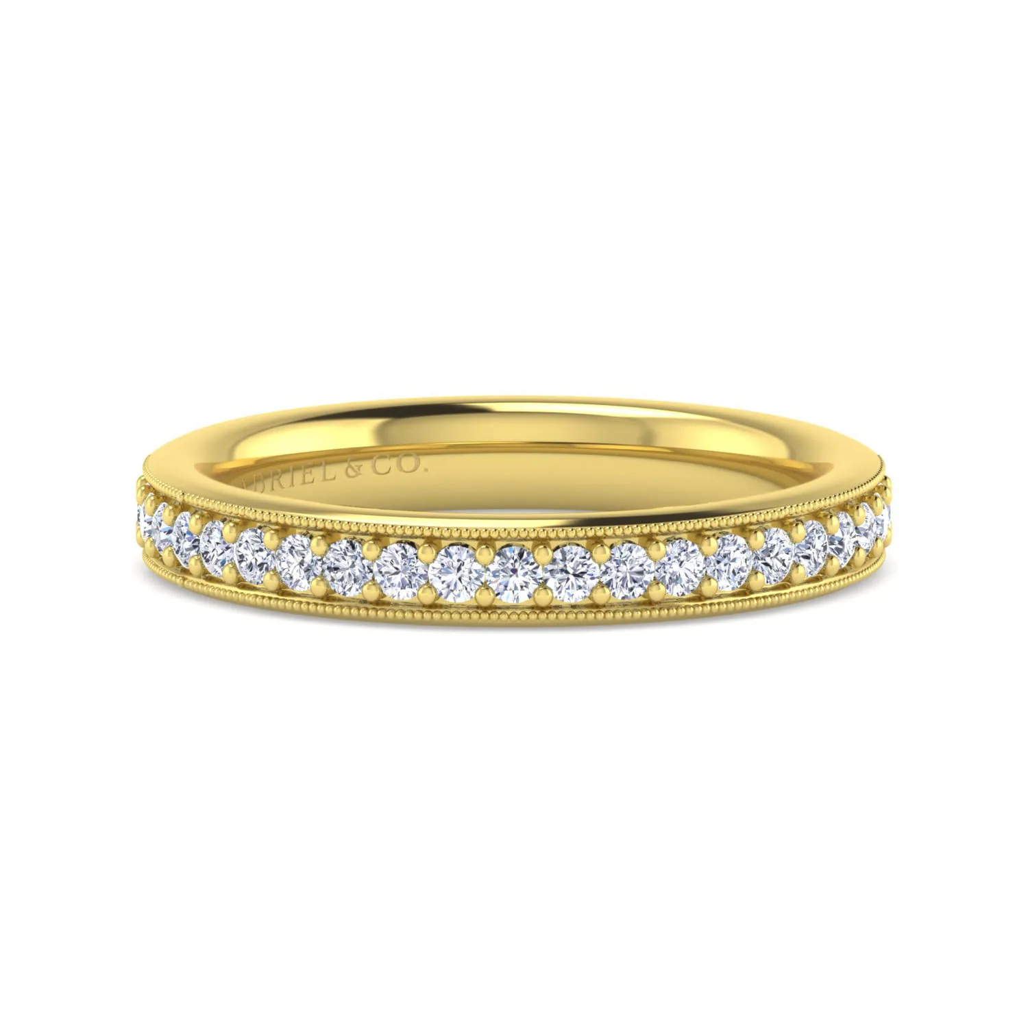 Channel Prong Diamond Anniversary Band with Milgrain