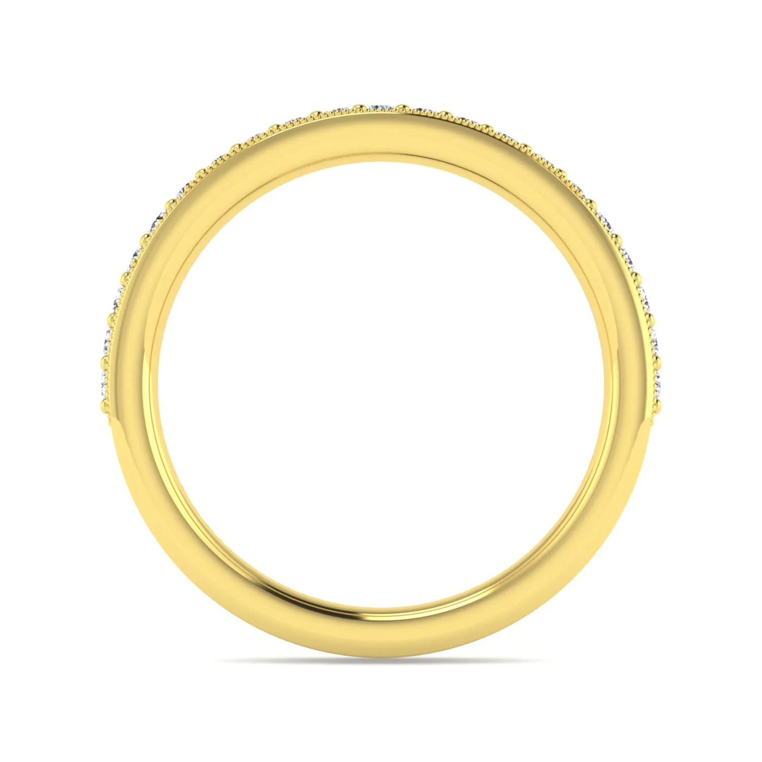 Channel Prong Diamond Anniversary Band with Milgrain in 14K Yellow Gold, photograph 2