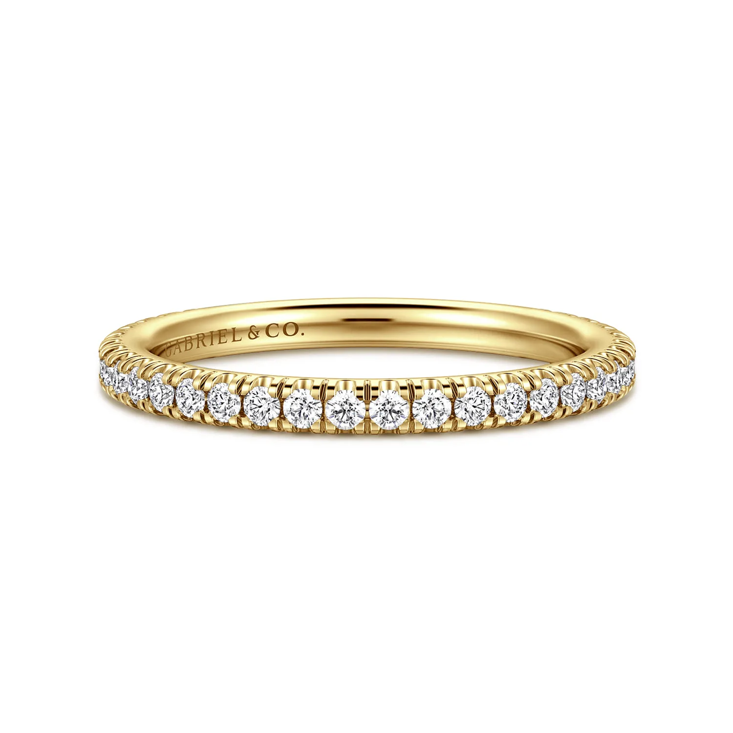 French Pave Diamond Wedding Band